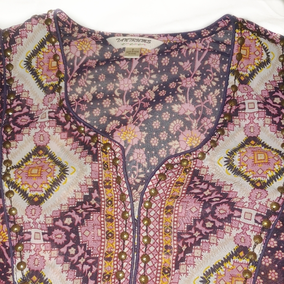 Tantrums boho mixed print top size small - Picture 3 of 4